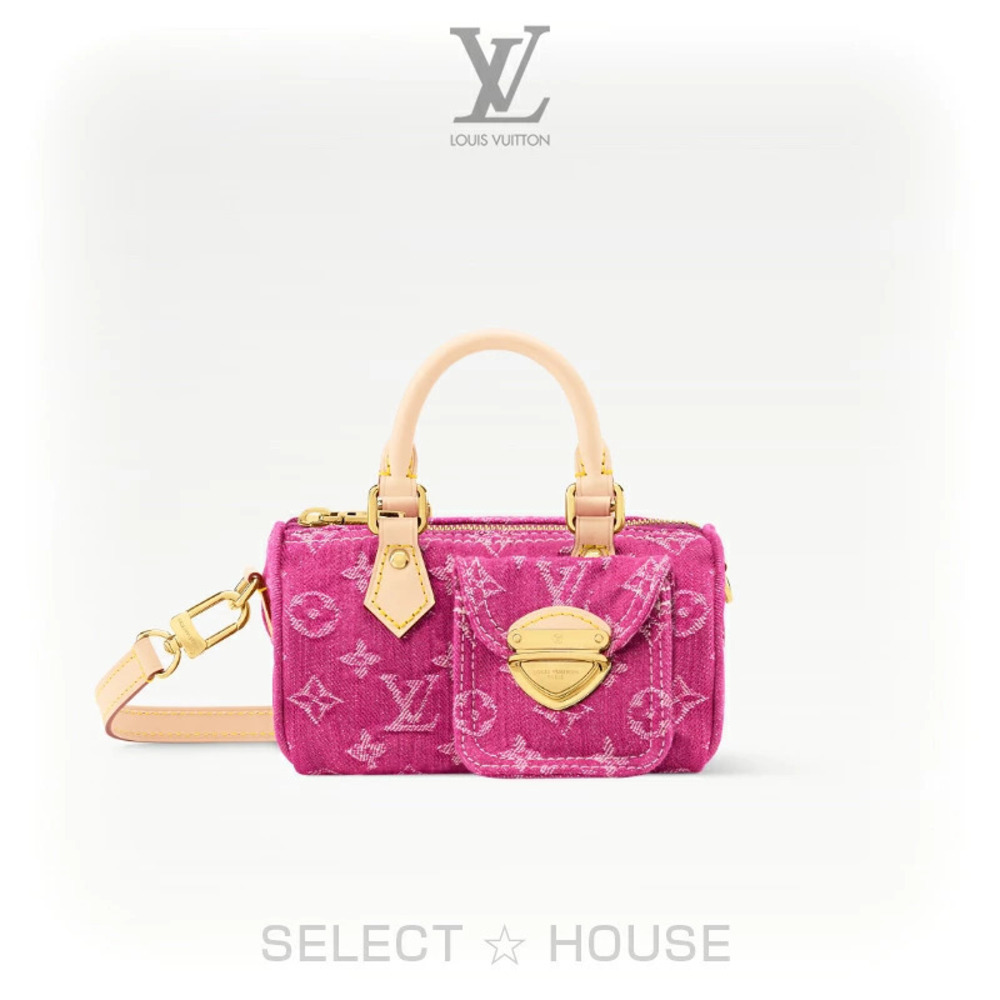 Louis Vuitton Speedy Monogram Denim pink